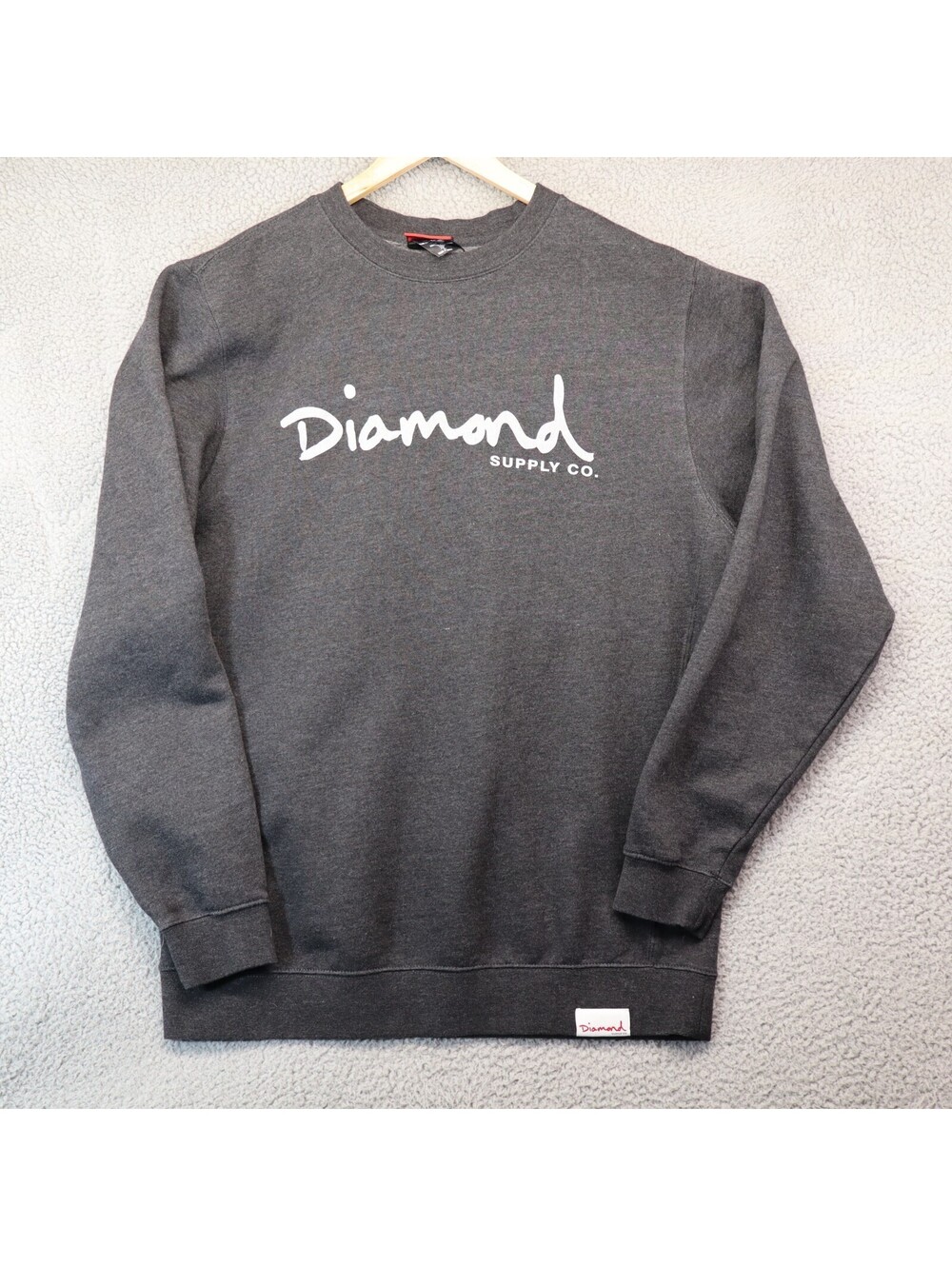 Diamond Supply Co Sweatshirt Men XL Charcoal Grey Fleece y2k